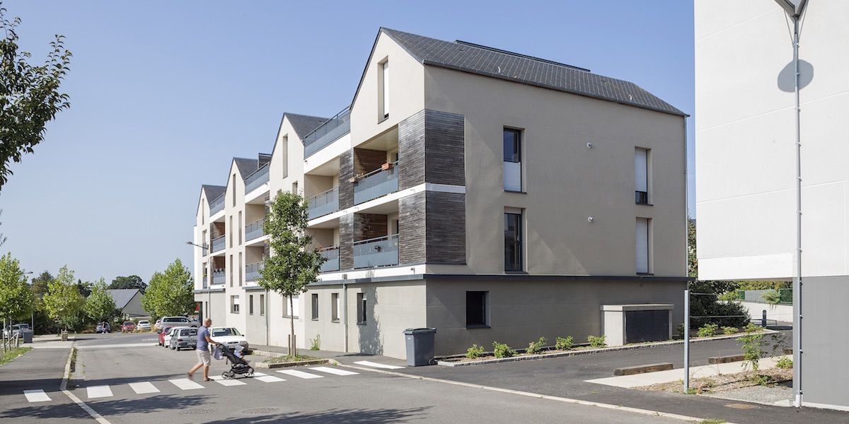 La Branchère - Chevaigné - immeubles façade blanche / Projet Territoires-Rennes